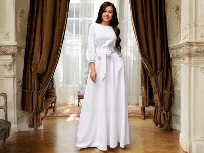 Women's Long Sleeve Medieval Dress Modest Fashion Style Dress Autumn