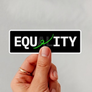Human Rights Equity Laptop Sticker, Equality Protest Sticker, Feminist Pride Kindle Sticker, Minimalist Equal Rights Journal & Book Sticker