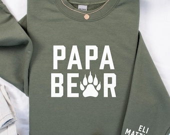 Personalized Papa Bear Sweatshirt, Custom Dad Sweater With Kids Names, Customized Fathers Day Shirt, Birthday Gift For Him, Gift For Dad