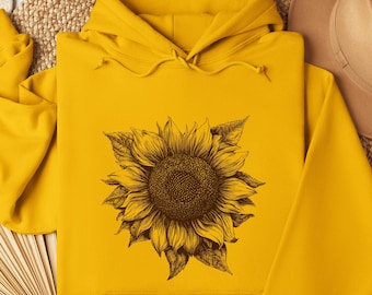 Radiant Sunflower Hoodie & T-Shirt, Flower Lover Graphic Sweatshirt, Plant Lover Gift, Plant Mom Sweater, Nature Lover Gift For Her and Mom