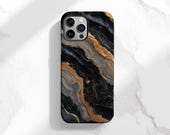 Black Marble Seamless Pattern MagSafe Phone Case for iPhone & Samsung Galaxy Tough Case