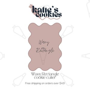 Wavy Rectangle Cookie Cutter (multiple sizes available) - Rectangle Cookie Cutter - 3D Printed
