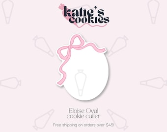 Eloise Oval Cookie Cutter (multiple sizes available) - Bow Collection - 3D Printed