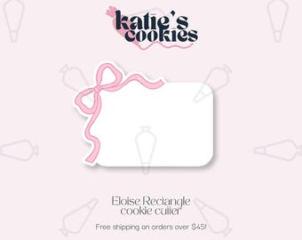 Eloise Rectangle Cookie Cutter (multiple sizes available) - Bow Collection - 3D Printed