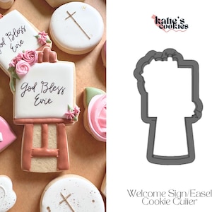 Welcome Sign/Easel Cookie Cutter (multiple sizes available) - Bridal Cookies - 3D Printed