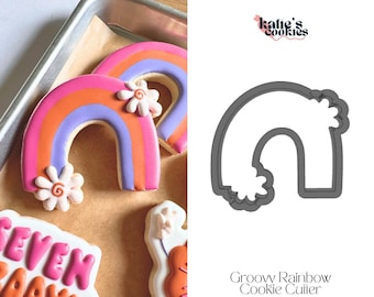 Groovy Rainbow Cookie Cutter (multiple sizes available) - Groovy Cookies - 3D Printed