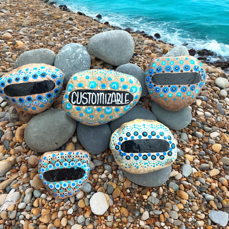 Markers For Rocks Rock Plant Markers (set of 5): Hand-painted, Garden Decor, Herb Labels ...