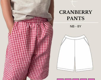 Wide Leg Capri PDF Sewing Pattern for Babies, Toddlers and Kids (NB-8y) | Pockets | Culotte | Wovens | Co-Gender | Cloth Diaper Friendly