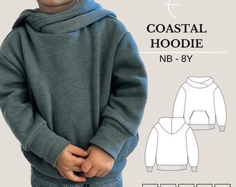 Cute Pullover Hoodie PDF Sewing Pattern for Babies, Toddlers, and Kids (NB-8y) with Kangaroo Pocket | Gender Neutral