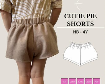 Shorts PDF Sewing Pattern for Babies, Toddlers, and Kids (NB-4y) | Gender Neutral | Cloth Diaper Friendly