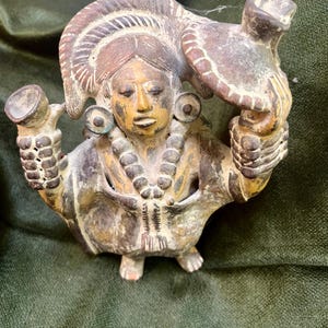 Pre-Columbian Vintage Replica Mesoamerican terracotta sculpture, Inah, Mayan
