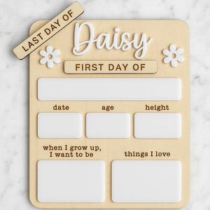Back to school sign, first day of school sign, Back to school board, interchangeable first and last day, first and last day of school sign