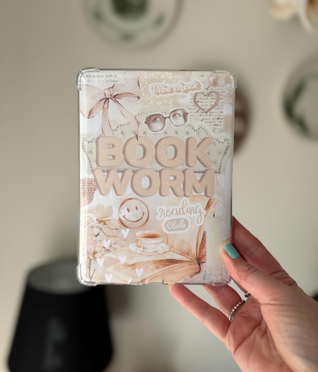 Bookworm Kindle Insert | Beige Collage (digital Download) - Etsy