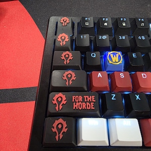 3D Printed World of Warcraft Special Key Set (6): For The Horde. (Cherry MX Style)