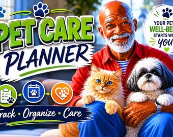 Planificador de cuidados para mascotas: Registro de salud, historial veterinario, organizador de medicamentos (PDF de 8,5 x 11 pulgadas)