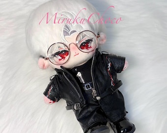 Love and Deepspace Sylus 20cm/8in Plush Doll with Obsidian Judgment Outfit with Glasses