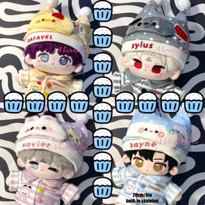 Love and Deepspace Caleb Rafayel Sylus Xavier Zayne 20 cm/8 po. Peluches avec adorable pyjama