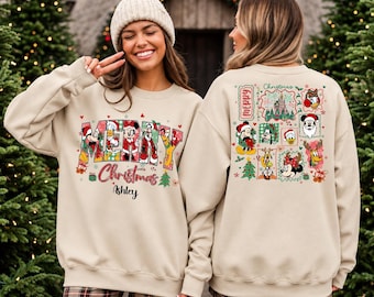 Csutom Disney Christmas Sweatshirt, Merry Christmas Sweater, Custom Name Disneyland Holiday Hoodie, Christmas Trip Sweatshirt, BP