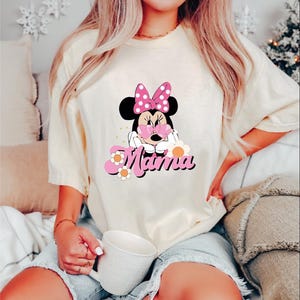 Custom Disney Minnie Mama Mini Shirt, Minnie Mom Tee, Matching Disney Tshirt, Mother's Day Tee, Mini Minnie Mouse Shirt, Disneyland Shirt image 1