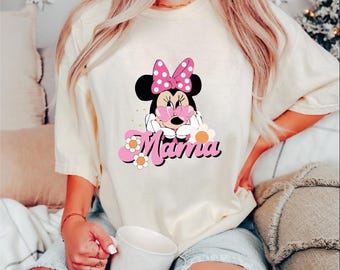 Custom Disney Minnie Mama Mini Shirt, Minnie Mom Tee, Matching Disney Tshirt, Mother's Day Tee, Mini Minnie Mouse Shirt, Disneyland Shirt