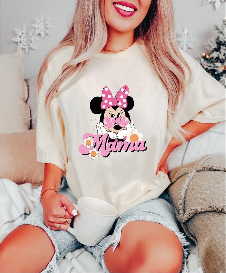 Custom Disney Minnie Mama Mini Shirt, Minnie Mom Tee, Matching Disney Tshirt, Mother's Day Tee, Mini Minnie Mouse Shirt, Disneyland Shirt image 1