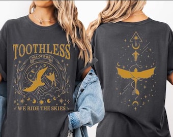 Toothless 2 Sides Shirt, How To Train Your Dragon Tshirt, Mens Womens Toothless Shirts, Adult Youth Fantasy Creature Shirt, Dragon Tees, BP