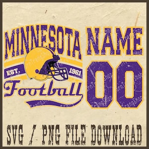 Regalo de fútbol de Minnesota personalizado PNG, nombre personalizado y número de fútbol de Minnesota PNG, gráfico personalizado de Minnesota PNG, temporada de fútbol PNG