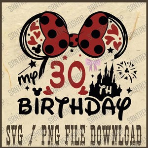 Custom Minnie Birthday Years Png, Birthday Squad Png, Personalized Minnie Mouse Png, Disney Coquette Png, Magical Castle Png