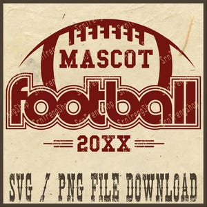 Personalized Football Mascot Png, Football Shirt Design, Football Team Mascot Svg, Custom Football Png, Game Day Png