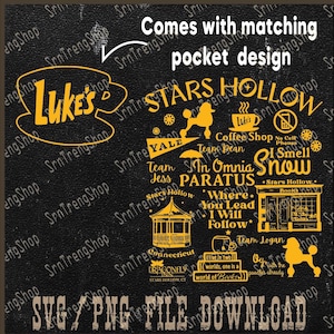 Stars Hallow Shirt Design Png, Back Printed Stars Hallow Shirt Png, Luke&#39;s Coffee and Muffins Png, Connecticut Stars Hallow Shirt Png