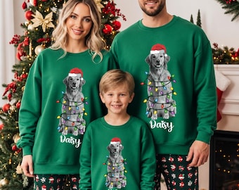 Custom Dog Name Christmas Sweatshirt, Custom Pet Name Holiday Sweater, Family Matching Christmas Sweater, Christmas Vintage Style Dog Gift