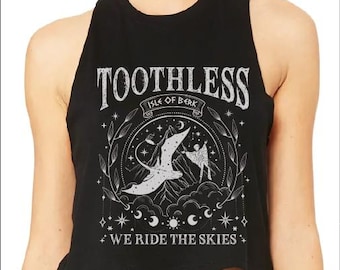 Toothless And Light Fury Tank Top, Couple Matching HTTYD Crop Top, How To Train Dragon Inspired Racerback, Mens Womens Dragon Rider V-Neck