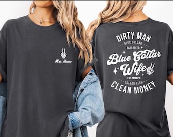 Custom Name Blue Collar Wife Shirt, Blue Collar Wife Club Shirt, Custom Name Blue Collar Wife Tshirt, BP