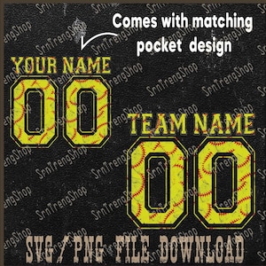 Custom Softball Team Name Png, Softball Name and Number Png, Personalized Softball Lover Png, Game Day Png, Softball Season Png, Sports Png
