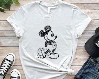 Mouse Sketch Shirt, Custom Family Trip Tshirt, Retro Mouse Shirt, Minniee Mouse Sketch Tee, Mickey Sketch Shirt, Drawing Disney Mickey Shirt