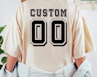 Custom Jersey Name Shirt, Jersey Number Tshirt, Jersey Name Tee, Jersey Back Shirt, Numbers Shirt, Custom Name Shirt, Custom Mascot Tshirt