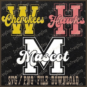 Custom Mascot Png Svg, School Team Png, Team Mascot Svg, School Spirit Png, Personalized School Svg, Matching Team Svg Png
