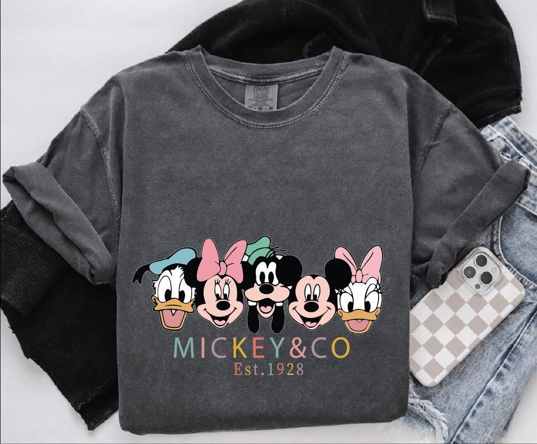 Retro Mickey & Co Shirt, Vintage Disney Tshirt, Mickey Est. 1928