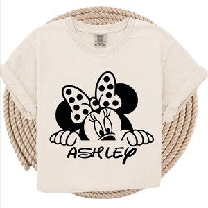 Custom Minnie Shirt, Personalized Name Disney Trip Tshirt, Cute Mini Custom Name For Kids Tee, Disneyland Shirt, Disneyworld Shirt