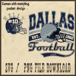 Personalized Dallas Football Png, Customized Dallas Football Gift Png, Custom Name Number Dallas Football Tee Png, Dallas Game Day Png