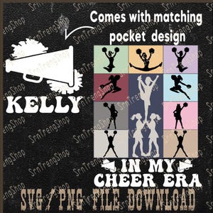 Customized Cheer Era Shirt Template, Pocket And Back Print Sweatshirt Template Png, Cheer Vibes Svg, Customized Cheer Leader Svg