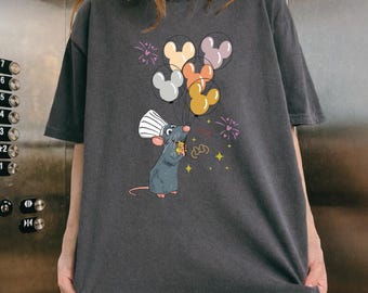 Disney Ratatouille Tshirt, Remy Disney Shirt, Cute Pixar Rat Tshirt, Disney Balloon Mouse Tee, Birthday Party Shirt