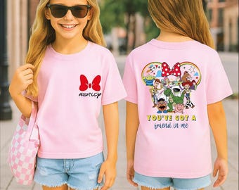 Personnalisée Chemise Vous avez un ami en moi, Chemise personnalisée au format de poche avec nom, T-shirt Toy Story, Chemise Minnie Bow, BP