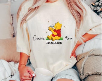 Custom Grandma Bear Shirt, Personalized Grandma Year Shirt, Mother's Day Gifts Shirt, Winnie the Pooh Shirt