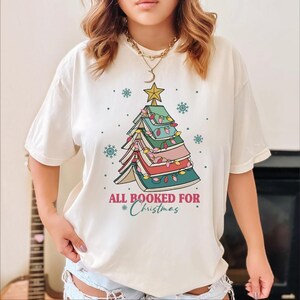 All Booked for Christmas Shirt, Book Lover Shirt, Vintage Christmas Teacher Shirt