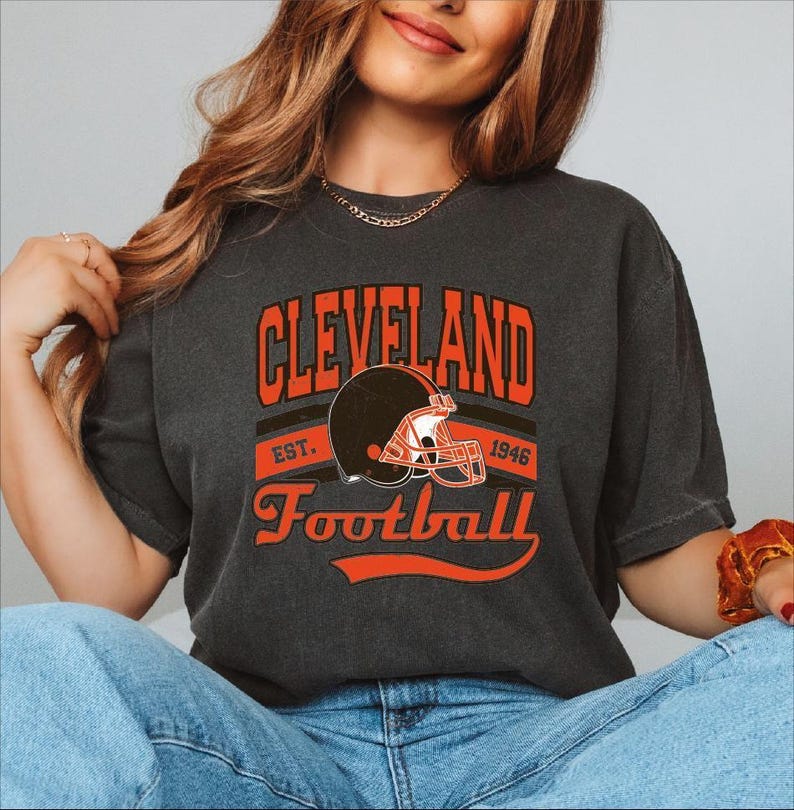 Cleveland Football Shirt, Football Season Tee, Cleveland Football Game Day Shirt, Weekend Football Tee, Cleveland Football Shirt image 2