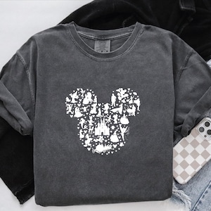 Disney Mickey Silhouette Shirt, Disney Ear Tshirt, Disney Trip Family Trip Tee, Disney Vintage Castle Shirt, Disneyland Tshirt afbeelding 1