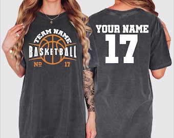Customized Team Name Baseketball Shirt, Basketball Lover Tshirt, Custom Name Number Basketball Tee, Basketball Squad Matching Tshirt, BP