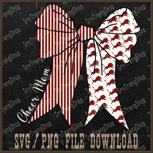 Custom Bow Mascot Png, Coquette Png, Custom Sports Svg, Custom School Spirit Png, Cheer Mascot Png, Custom High School Png Svg
