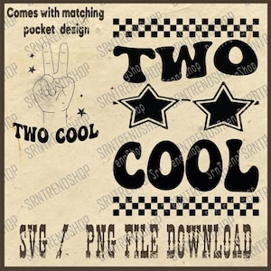 Two Cool Png, 2nd Birthday Png, Two Cool Party Png, Second Birthday Png, Matching Family Png, Checkered Png, Two Years Old Png